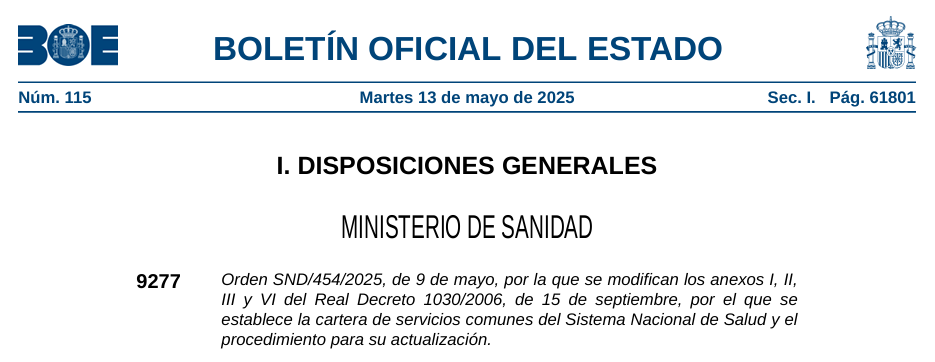 Sanidad actualiza la Cartera de Servicios del SNS con mejoras en promoción, prevención y atención comunitaria