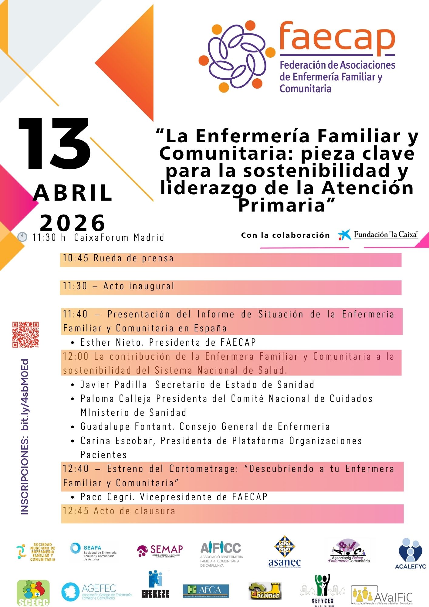 Acto - La enfermería Familiar y Comunitaria: pieza clave para la sostenibilidad y liderazgo de la AP