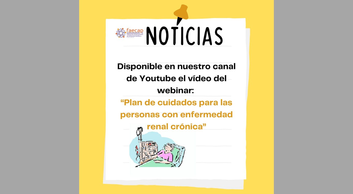 Video del webinar: ´¨Plan de cuidados para las personas con enfermedad renal crónica´¨