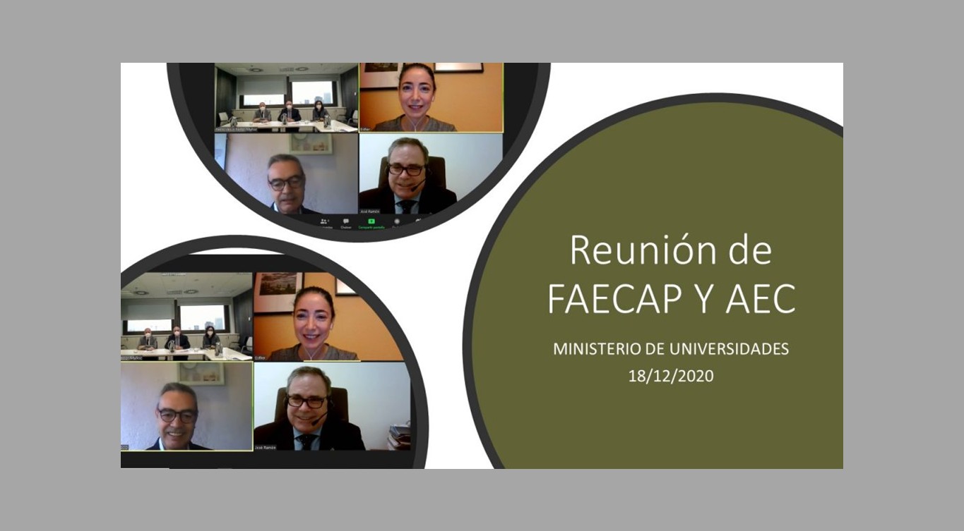 Reunión de las Sociedades Científicas de FAECAP y AEC en el Ministerio de Universidades