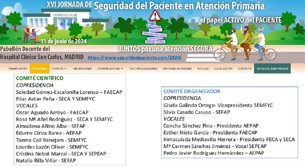 XVI Jornada de Seguridad del Paciente en Atención Primaria