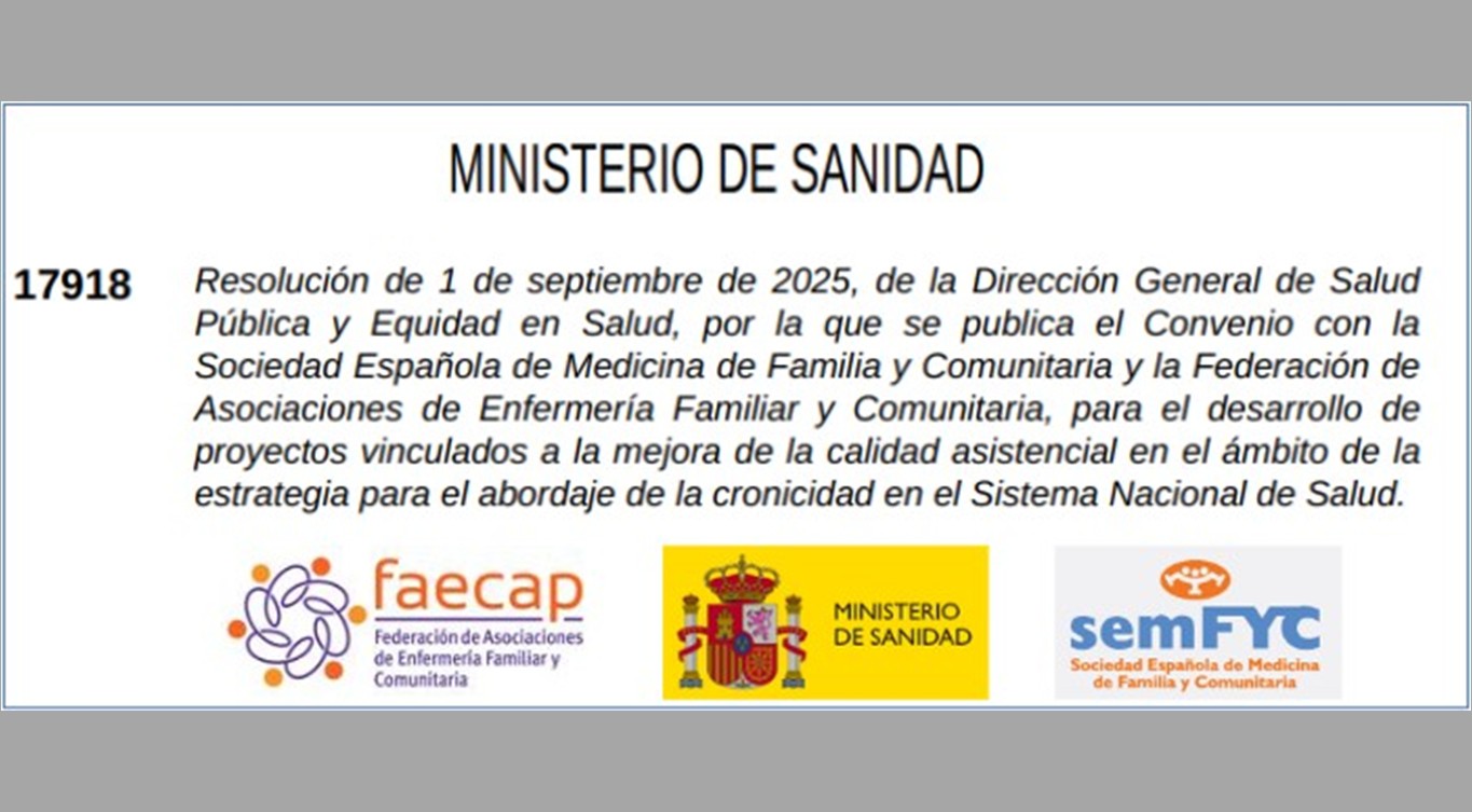 FAECAP firma un convenio con el Ministerio de Sanidad y SEMFYC para mejorar la atención a la cronicidad en el SNS