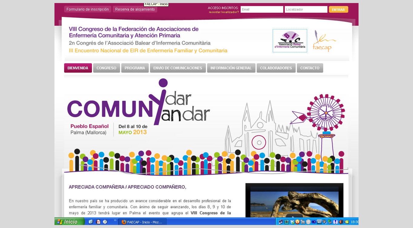 Se estrena la página web del VIII Congreso de la Federación de Enfermería Comunitaria
