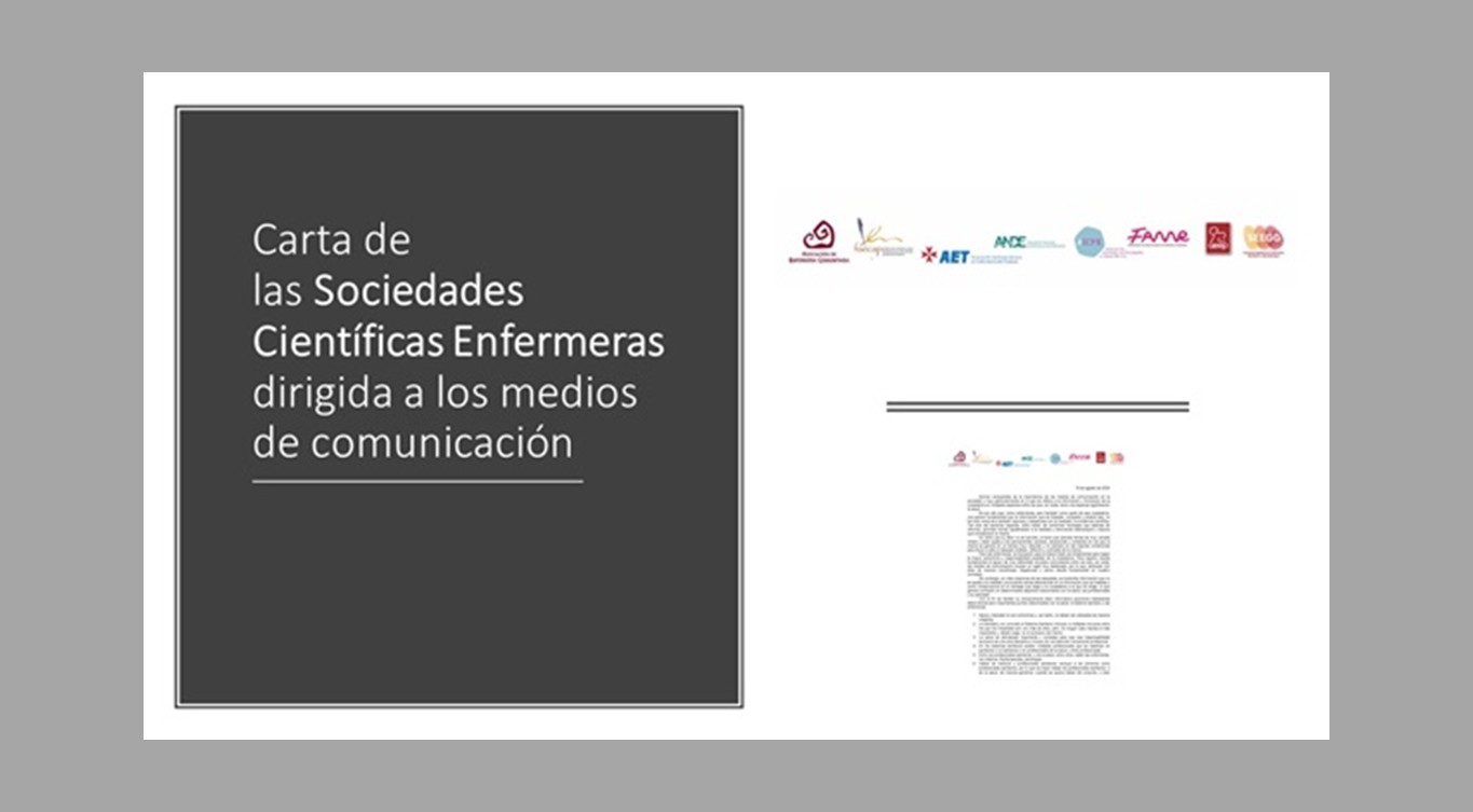 Comunicado de las Sociedades Científicas Enfermeras dirigida a los medios de comunicación